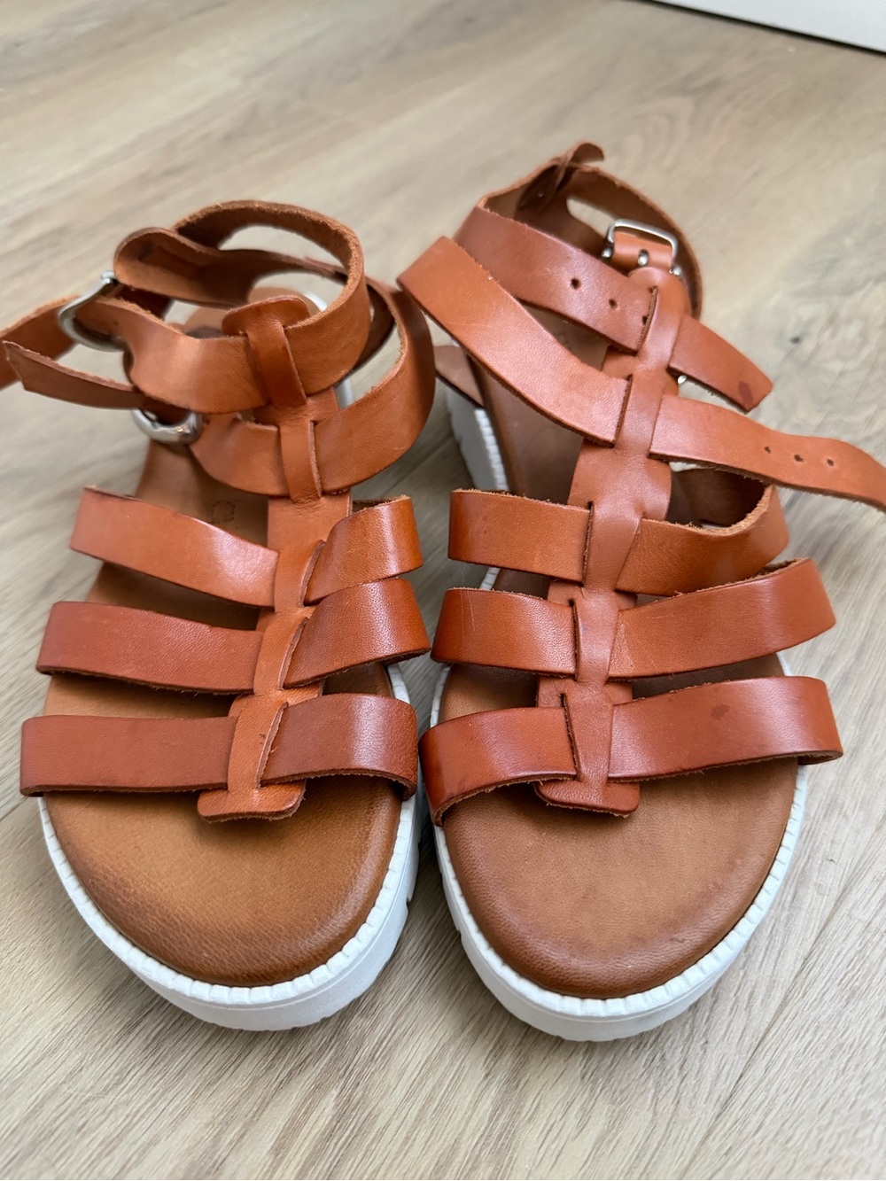 Sundance Italian Leather Strappy Gladiator Sandals